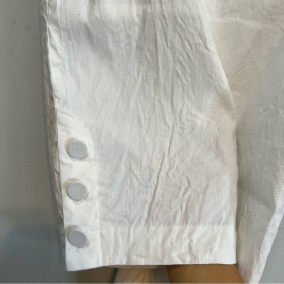 J. Jill Linen Stretch Cropped Pants Solid Side Zip Women's Sz XL Wide Leg White - Picture 4 of 10